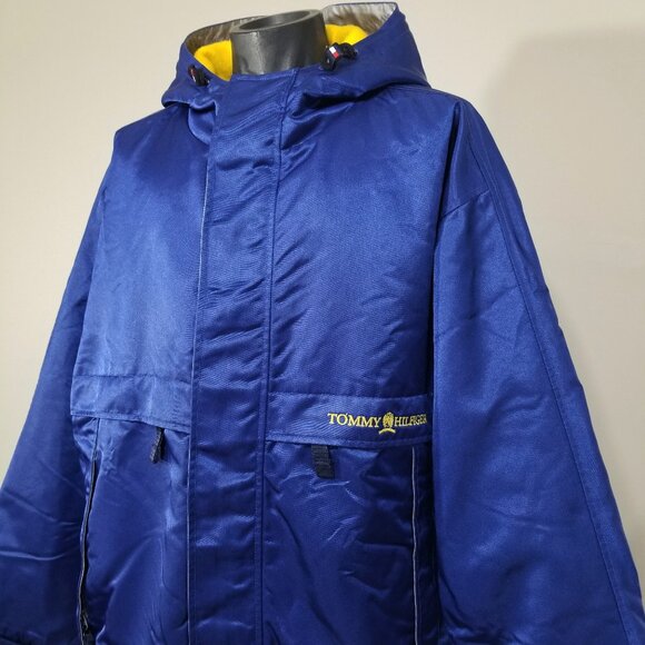 VTG Tommy Hilfiger Jacket Big Flag Deck Embroidered Racing XXL Sailing Grail - Picture 2 of 16